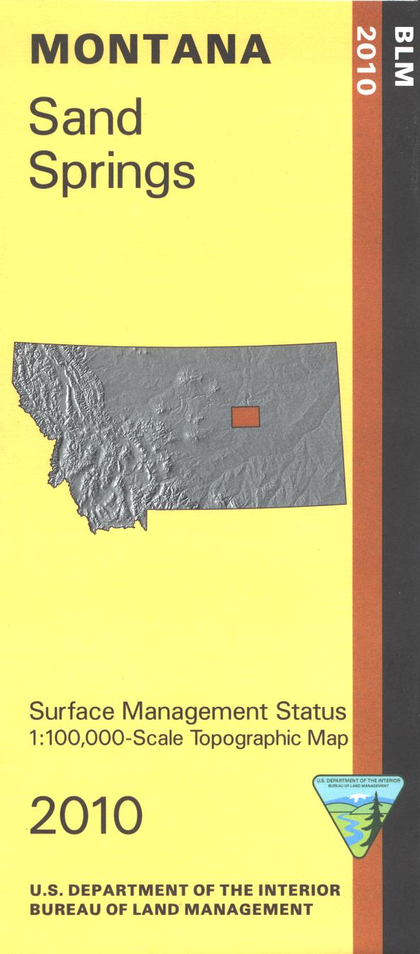 Map Sand Springs MT MT1168S Public Lands Interpretive Association