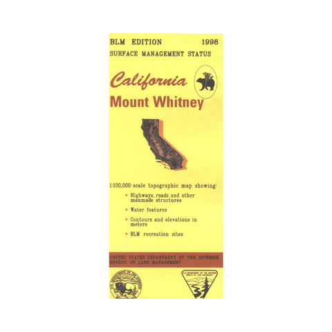Map: Mount Whitney CA - CA285S