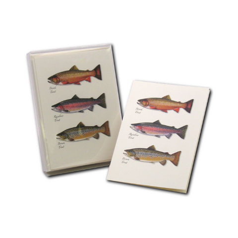 Boxed Notecards: Trout Trio