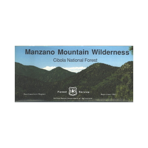 Map: Cibola NF, Manzano Mountain Wilderness NM